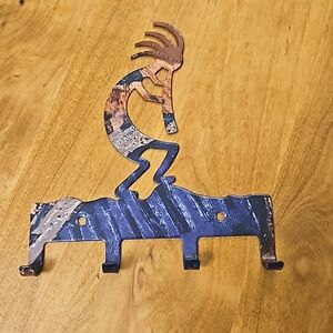 Lazart Kokopelli Metal Art   Key Holder Wall Mount Storage